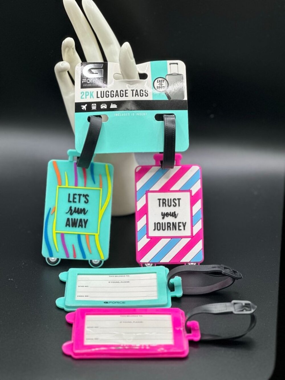 NEW G-Force Silicone Luggage Travel Tags Set of 4.